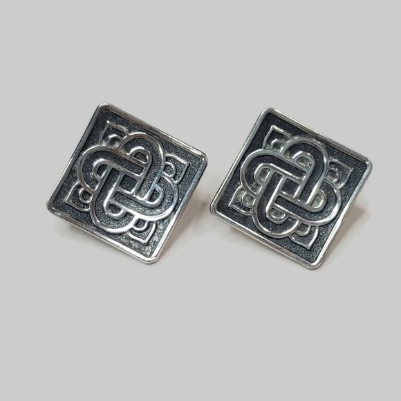 Vintage Sterling Silver Celtic Knot Earrings - Picture 1 of 5